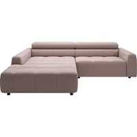 Candy 3C Candy Ecksofa »Denver auch mit Cord- und Easy care-Bezug, Kopfteilverstellung L-Form«, wahlweise. mit motorischer Sitztiefenverstellung rosa