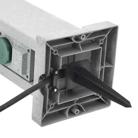 vidaXL Gartensteckdose 4-fach Grau