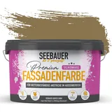 SEEBAUER diy Silikonharz-Fassadenfarbe Braun 2,5L für Außen (No. 648 Walnut Tree) Selbstreinigende Fassadenfarbe mit Lotuseffekt - Geeignet für Putz, Mauerwerk und Beton