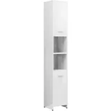 vidaXL Badezimmerschrank Hochglanz-Weiß 30x30x183,5 cm Holzwerkstoff