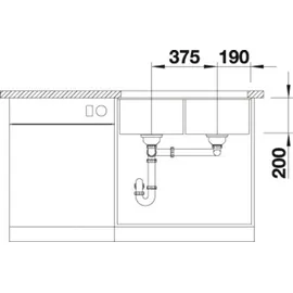 Blanco Subline 350/350-U weiß + Handbetätigung + InFino