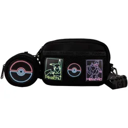 Loungefly Pokémon Pikachu & Mewtwo Glow Nylon Sling Crossbody Bag with Coin Bag