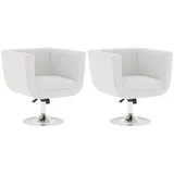 vidaXL Cocktailsessel Kunstleder 63 x 66,5 x 63 cm Weiß höhenverstellbar