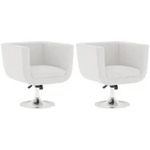 vidaXL Cocktailsessel Kunstleder 63 x 66,5 x 63 cm Weiß höhenverstellbar