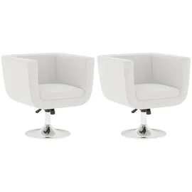 vidaXL Cocktailsessel Kunstleder 63 x 66,5 x 63 cm Weiß höhenverstellbar