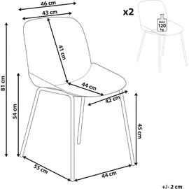 Beliani Esszimmerstuhl 2er Set Milaca