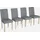sweeek Polsterstuhl Polyester hellgrau 4er Set