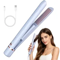 HOVCEH Mini Glätteisen Kabellos, Tragbarer Kabelloser Haarglätter, Mini Haarglätter mit Akku, 2 in 1 Haarglätter und Lockenstab, Haarglätter Glätteisen, ReiseGlätteisen USB mit 3 Temperaturen