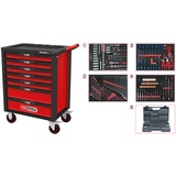 KS Tools RACINGline SCHWARZ/ROT Werkstattwagen mit 7 Schubladen und 515 Premium-Werkzeugen