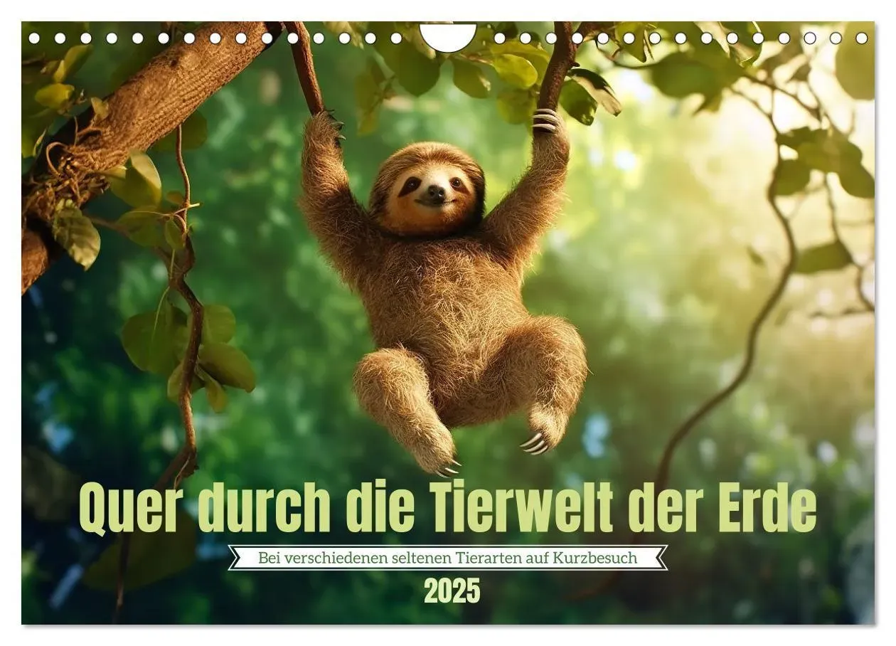 Quer Durch Die Tierwelt Der Erde (Wandkalender 2025 Din A4 Quer)  Calvendo Monatskalender