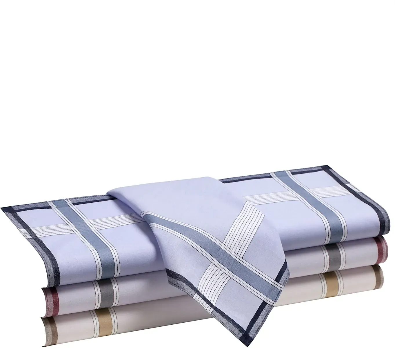 Taschentuch, Herren, Gr. 4-Stück-Packung, bunt (farbig, sortiert), Baumwolle, gemustert, Modetücher Taschentuch
