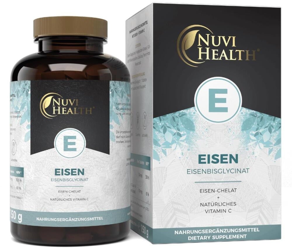 MHD 08/24 Eisen - Eisen-Bisglycinat - 240 Tabletten (Vegan) á 50 mg Eisen + 50 mg natürliches Vitamin C