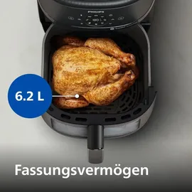 Philips 2000 Series Airfryer NA230/00 schwarz mit Sichtfenster