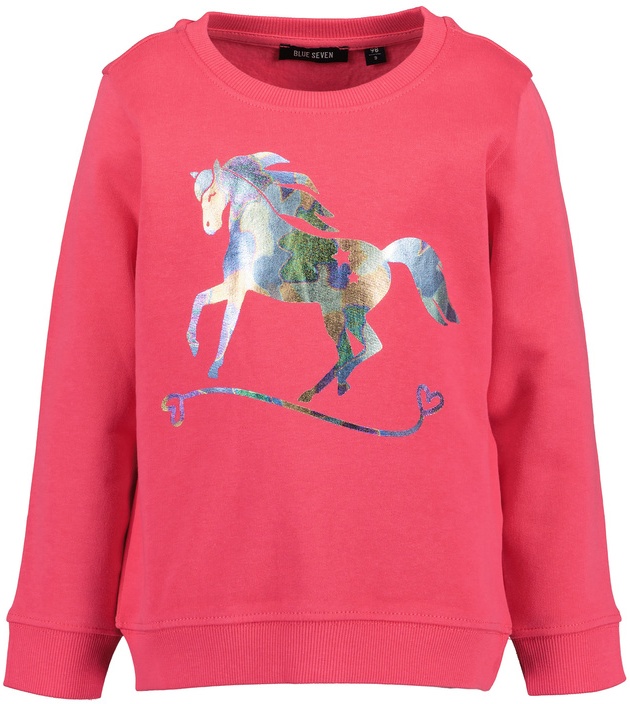 BLUE SEVEN - Sweatshirt HORSE mit Foliendruck in pink, Gr.92