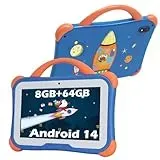 weelikeit Kinder Tablet, 7 Zoll Tablet für Kinder, 8GB RAM, 64GB ROM, Android 14 Tablet mit Bluetooth, WLAN, Doppelkamera, Kinder Tablet mit Kindersicherung, Lern Tablet für Mädchen und Jungen (blau)