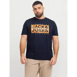 Rundhalsshirt »JJCOLTON TEE SS CREW NECK PLS«, Gr. 4XL, Sky Captain, , 96705664-4XL
