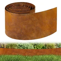 Niuny cortenstahl rasenkante metall 5M beeteinfassung metall 15.5cm Hoch cortenstahl pflanzkübel pflanzringe rund blumenbeet umrandung Beetumrandung mit Rost Rasenkanten Mähkante für Garten Dekoration