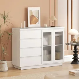 Homcom Sideboard 120 x 91 x 40 cm Weiß