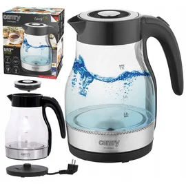 Camry CR 1300 Wasserkocher 1,7 l, blaue LED-Beleuchtung, 2200 W Leistung, Silber