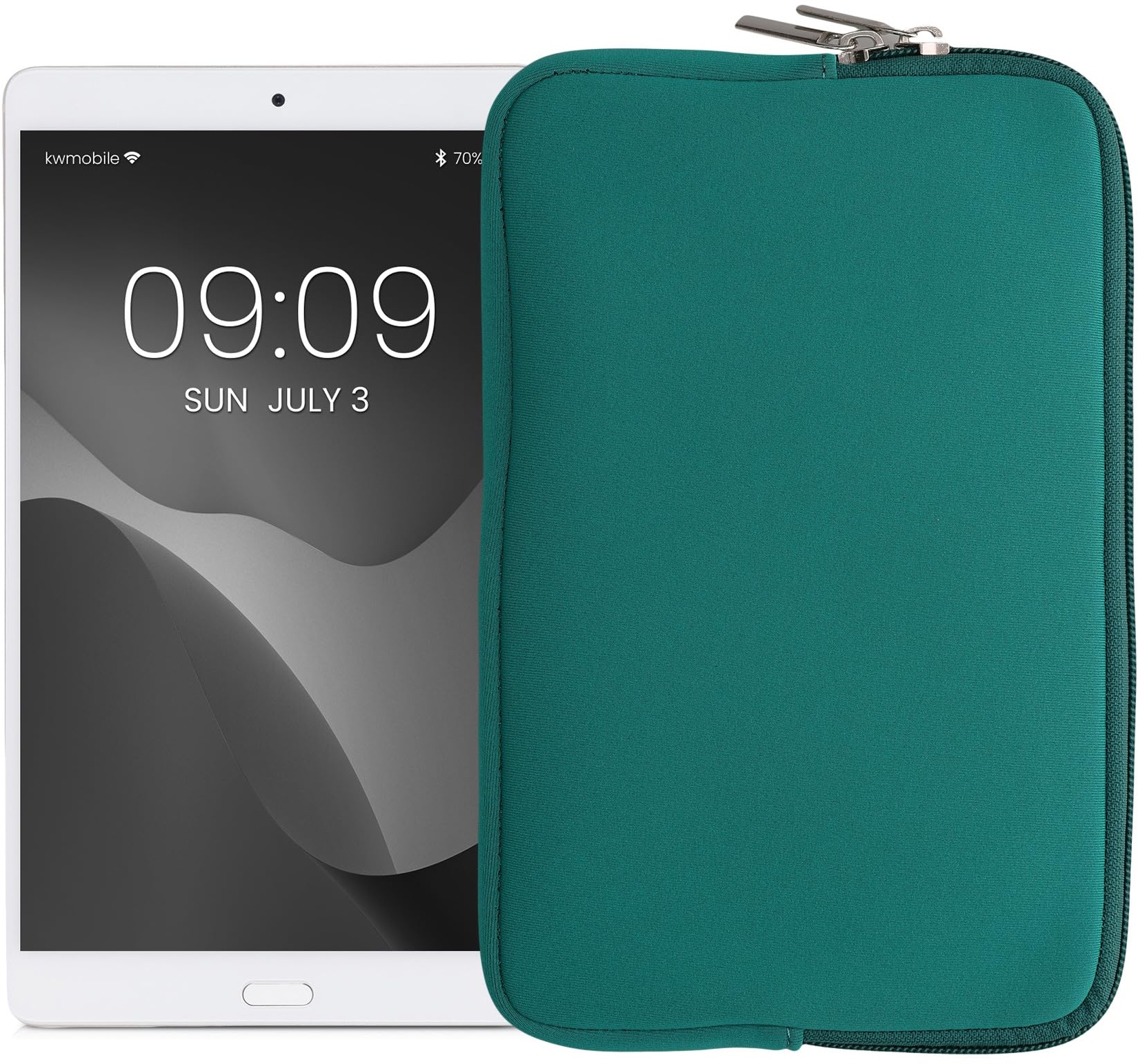 kwmobile Tablet Hülle kompatibel mit 8"-8,4" Tablet - Universal Neopren Tasche Cover Case - Schutzhülle Sleeve in Petrol