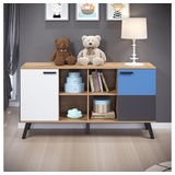 Lomadox Sideboard MANISA-19, Buche Nb. + wahlweise blau oder rosa 161/86/42 cm braun