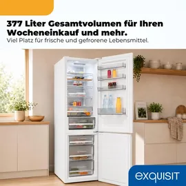 Exquisit KGC5380-115-NF-040A Kühl-Gefrierkombination (377 l, 2005 mm hoch, Weiß)