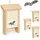 Relaxdays Fledermauskasten, 4er Set, Unterschlupf für Fledermäuse, unbehandeltes Holz, HBT: 25 x 18 x 6 cm, Natur
