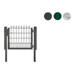 Gartentür Metall - feuerverzinkt - 100 x 110 cm - mit aufgesetzten Kugeln - vielseitig montierbar - langlebig - Gartenpforte für Schmuckzäune