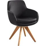 Musterring Esszimmerstuhl Tavia (Set, 2 St), Stativgestell Eiche Bianco, Drehfunktion optional, diverse Farben schwarz