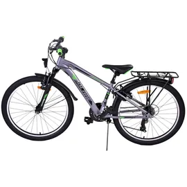 tpfsports Cross Kinderfahrrad - Jungen - 2 Handbremsen - 18 Gänge - 24 Zoll - Grau