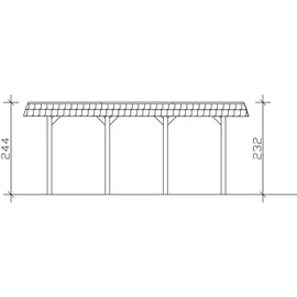 SKANHOLZ Skan Holz Walmdach Carport 3,96 x 5,89 m nussbaum inkl. Pfostenanker