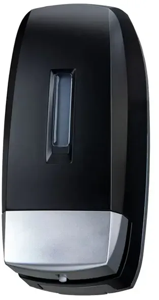 Seifenspender Orgavente NOIR ABS schwarz 500 ml Flüssigseifenspender mit Drucktast u. Sichtfenster
