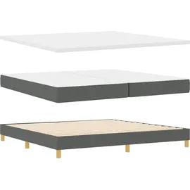 vidaXL Boxspringbett 200 x 200 cm Dunkelgrau