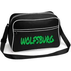 multifanshop Retrotasche - Wolfsburg - Textmarker - Druck grün - Tasche