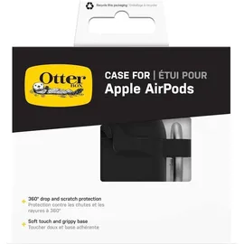 Otterbox Soft Touch Kopfhörer Hülle für AirPods (4th gen), stoßfeste, sturzsichere, ultraflache, Kratz- und Abriebfeste Schutzhülle für Apple AirPods, inklusive Karabiner, Schwarz