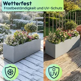 ethick Blumentopf Rechteckig 58 58 x 26 x 26 cm Beton-Grau