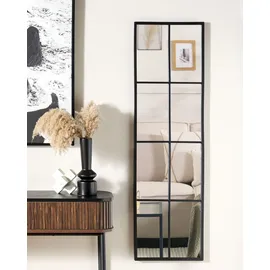 Beliani Wandspiegel Schwarz Metall rechteckig 38x132x3 cm