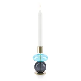 Holmegaard Kerzenständer Bubble Glas hellblau/smoke