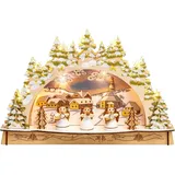 SIKORA Schwibbogen LB56 Engel Kapelle mit LED Beleuchtung B:29,5 cm