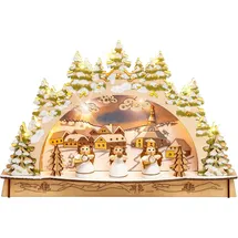 SIKORA Schwibbogen LB56 Engel Kapelle mit LED Beleuchtung B:29,5 cm