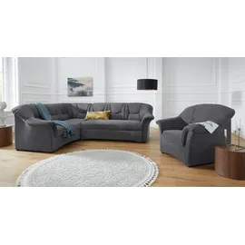 DOMO collection Ecksofa DOMO COLLECTION "SARAFINA 240x190 cm, auch mit Federkern für mehr Sitzkomfort", grau, B:240cm H:83cm T:190cm, Microfaser PRIMABELLE (100% Polyester) / Struktur (90% Polyester; 10% Polyacryl);Luxus-Microfaser (92% Polyester, 8% Nylon);Microfaser