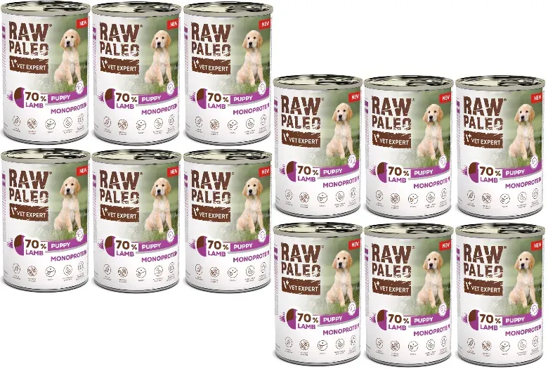 Vetexpert Raw Paleo Monoprotein Puppy Lamm 12x400g