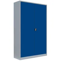 Lüllmann Stahlschrank 530381 enzianblau, lichtgrau 4 Fachböden 120,0 x 60,0 x 195,0 cm, aufgebaut, 1 St.