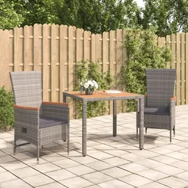 vidaXL Garten-Essgruppe 3-tlg. Grau