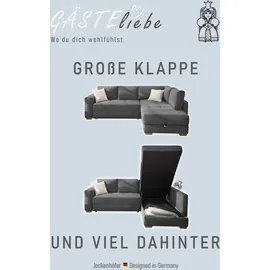 Jockenhöfer Ecksofa JOCKENHÖFER GRUPPE "Sunset, Dauerschlafsofa mit", beige (taupe 426, 18), B:257cm T:105cm, Korpus: 100% Polyester;Kissen: 100% Polyester, Sofas, Ecksofa, Tonnentaschen-Federkern, 5cm Kaltschaumtopper, flexible montierbar