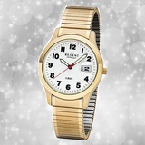 Regent Herrenuhr gold Elegant Quarzuhr Analoguhr URF1017