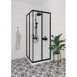 Deante Boro Duschsystem mit Armatur Schwarz 3 Strahlarten