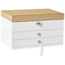 Songmics Schmuckbox mit Spiegel Weiß JOW15WN