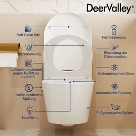 deervalley Dusch WC Komplettanlage mit Bidet-Funktion Weiß