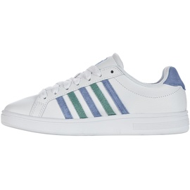 K-Swiss Court Sneaker, White/Ashleigh Blue/Beryl Green, 41 EU